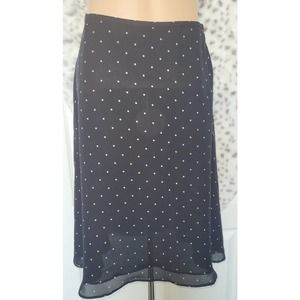ralph lauren midi skirt Pettit Size 2,navy Polka-dot
